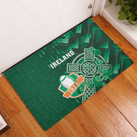 Ireland 2024 Rugby Rubber Doormat Irish Shamrock Celtic Cross - Wonder Print Shop