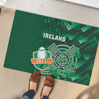Ireland 2024 Rugby Rubber Doormat Irish Shamrock Celtic Cross - Wonder Print Shop