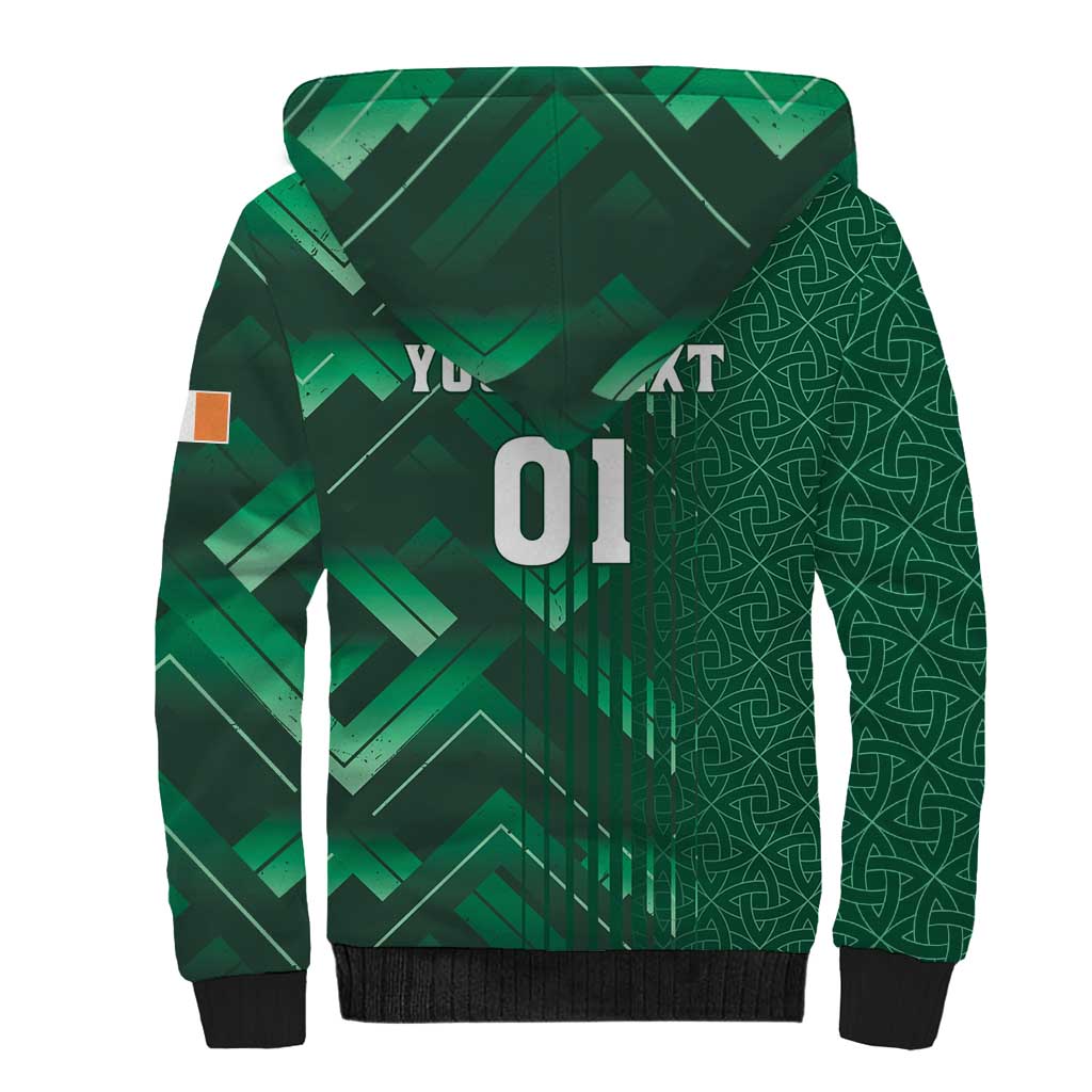 Ireland 2024 Rugby Sherpa Hoodie Irish Shamrock Celtic Cross - Wonder Print Shop