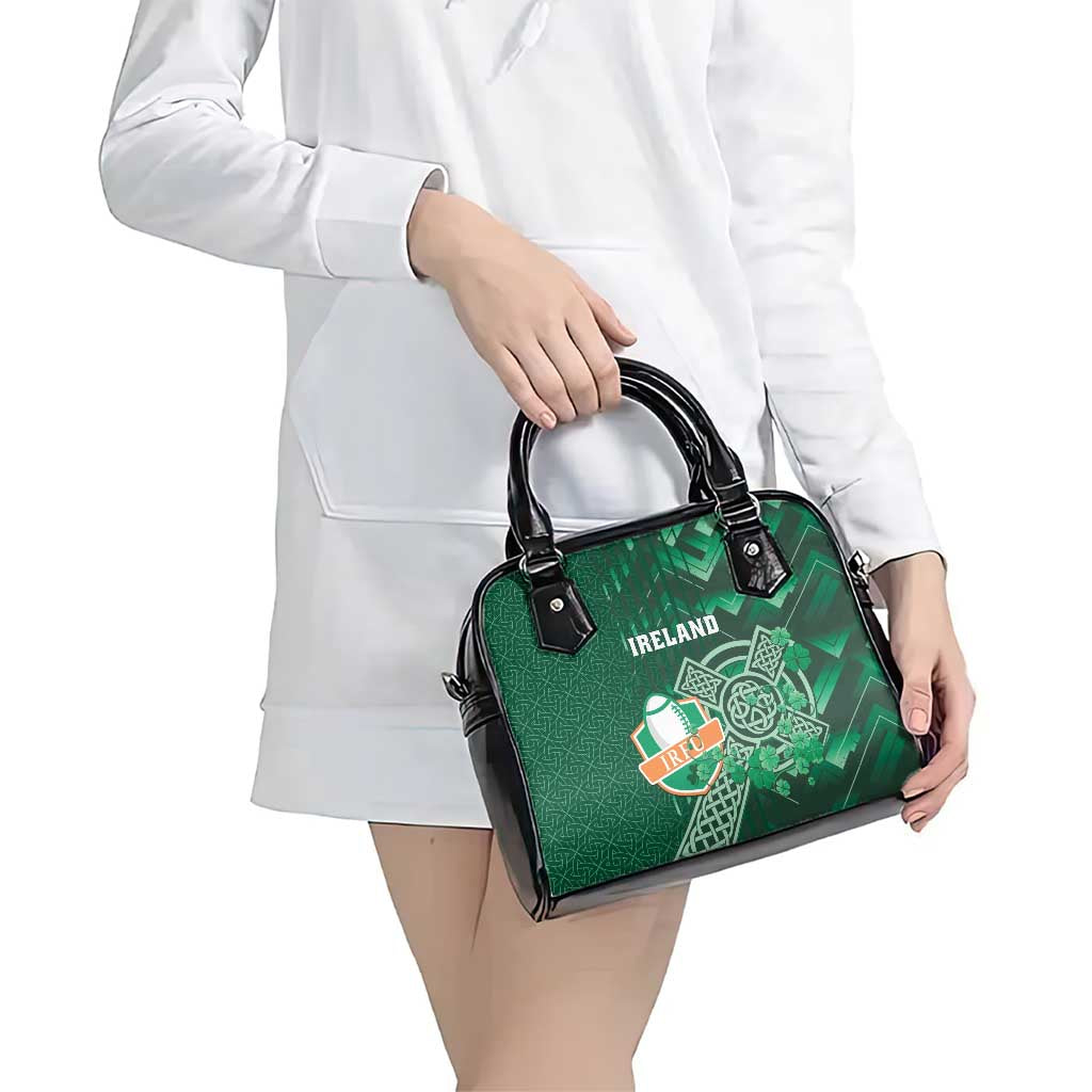 Ireland 2024 Rugby Shoulder Handbag Irish Shamrock Celtic Cross