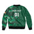 Ireland 2024 Rugby Sleeve Zip Bomber Jacket Irish Shamrock Celtic Cross - Wonder Print Shop