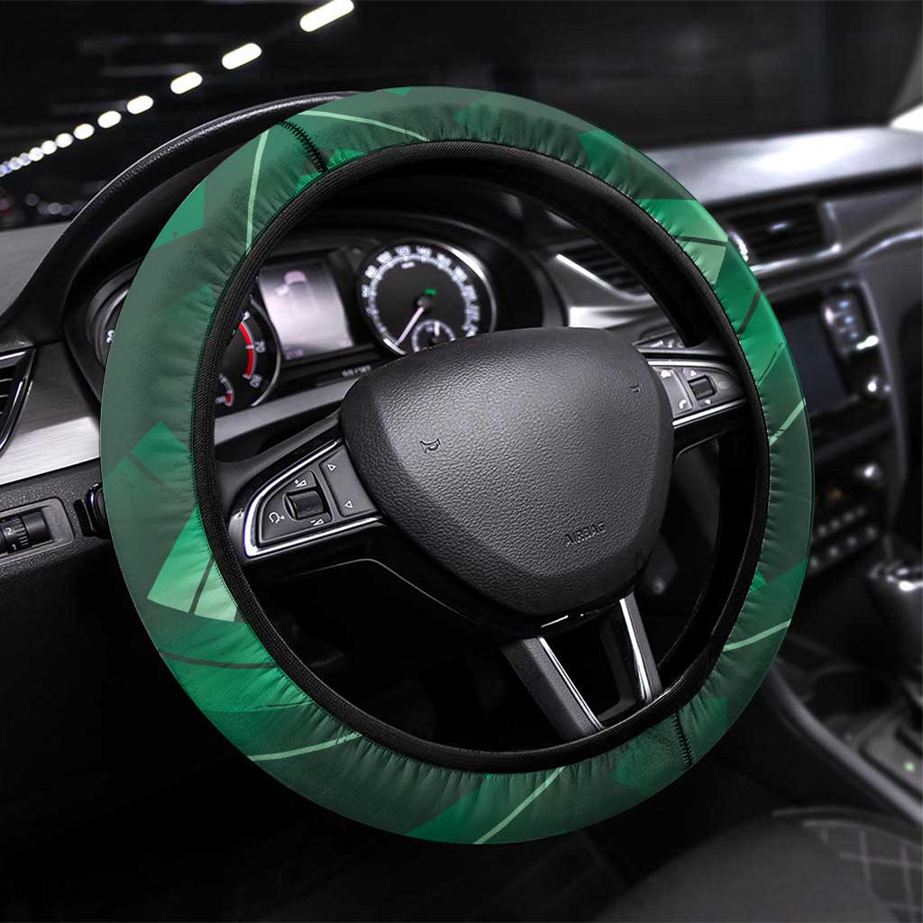 Ireland 2024 Rugby Steering Wheel Cover Irish Shamrock Celtic Cross - Wonder Print Shop