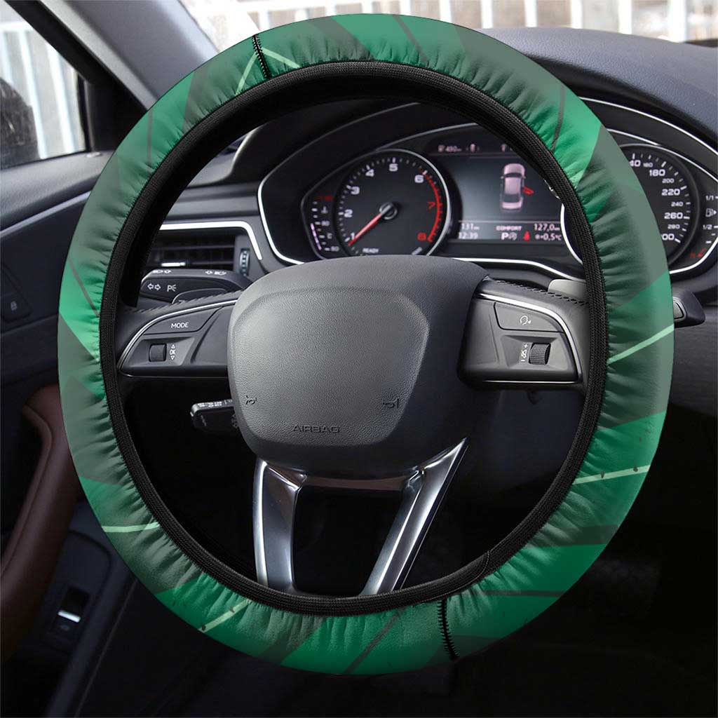 Ireland 2024 Rugby Steering Wheel Cover Irish Shamrock Celtic Cross - Wonder Print Shop