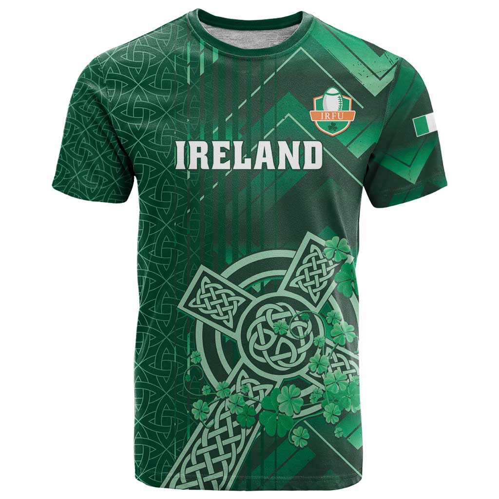Ireland 2024 Rugby T Shirt Irish Shamrock Celtic Cross - Wonder Print Shop
