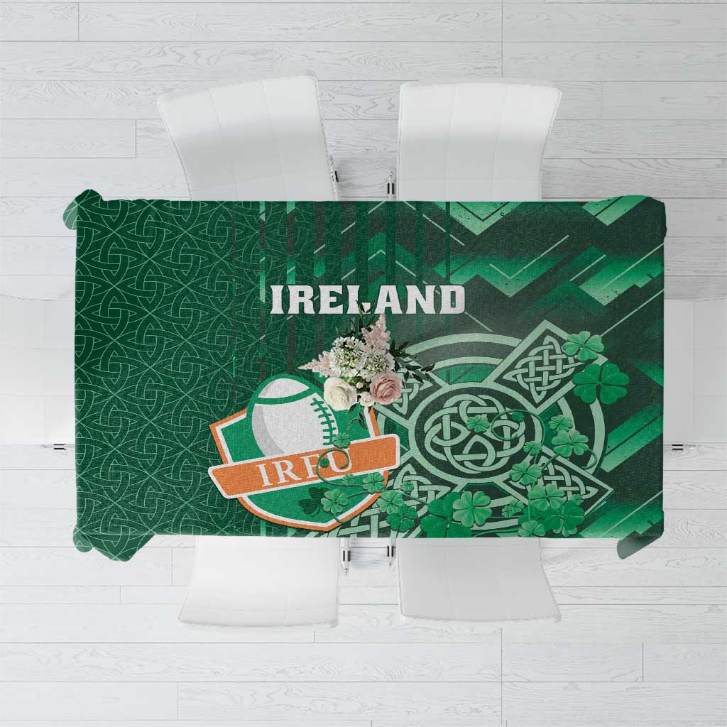 Ireland 2024 Rugby Tablecloth Irish Shamrock Celtic Cross - Wonder Print Shop