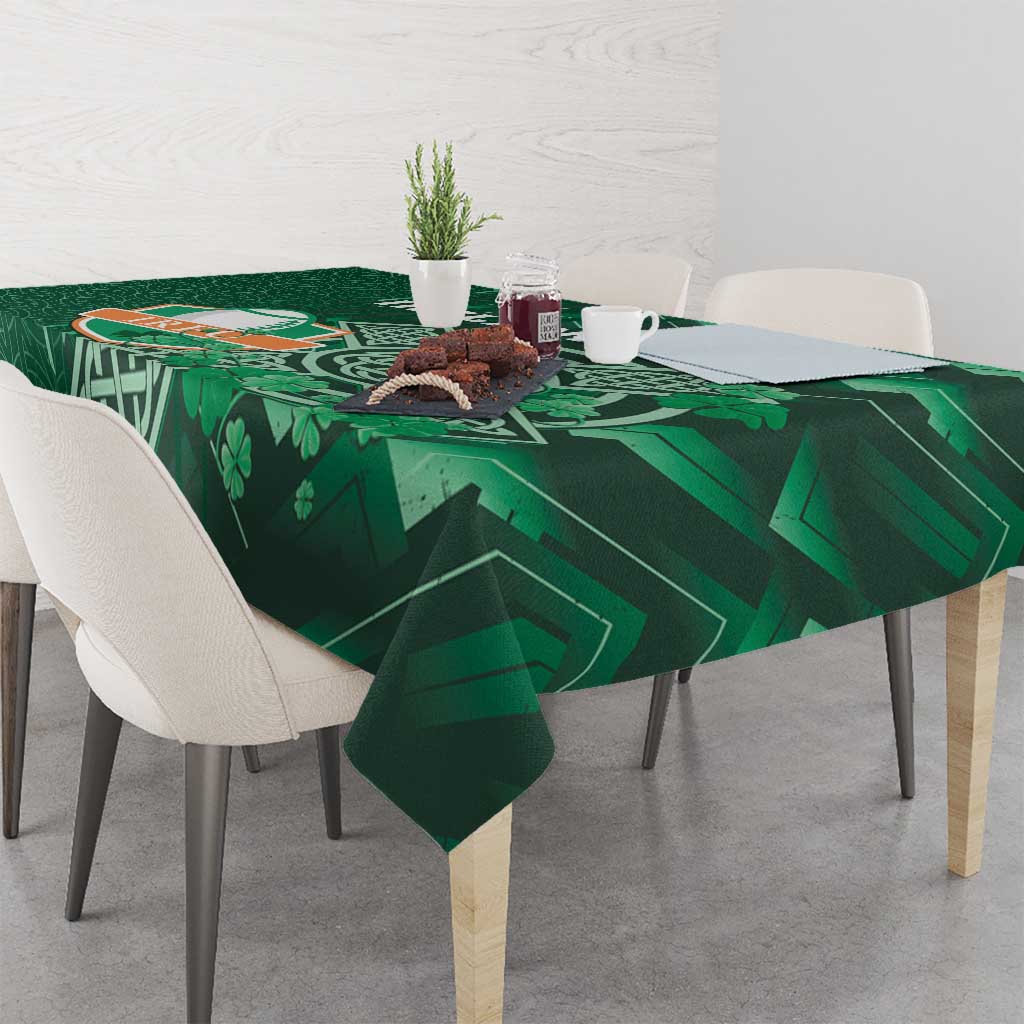 Ireland 2024 Rugby Tablecloth Irish Shamrock Celtic Cross - Wonder Print Shop