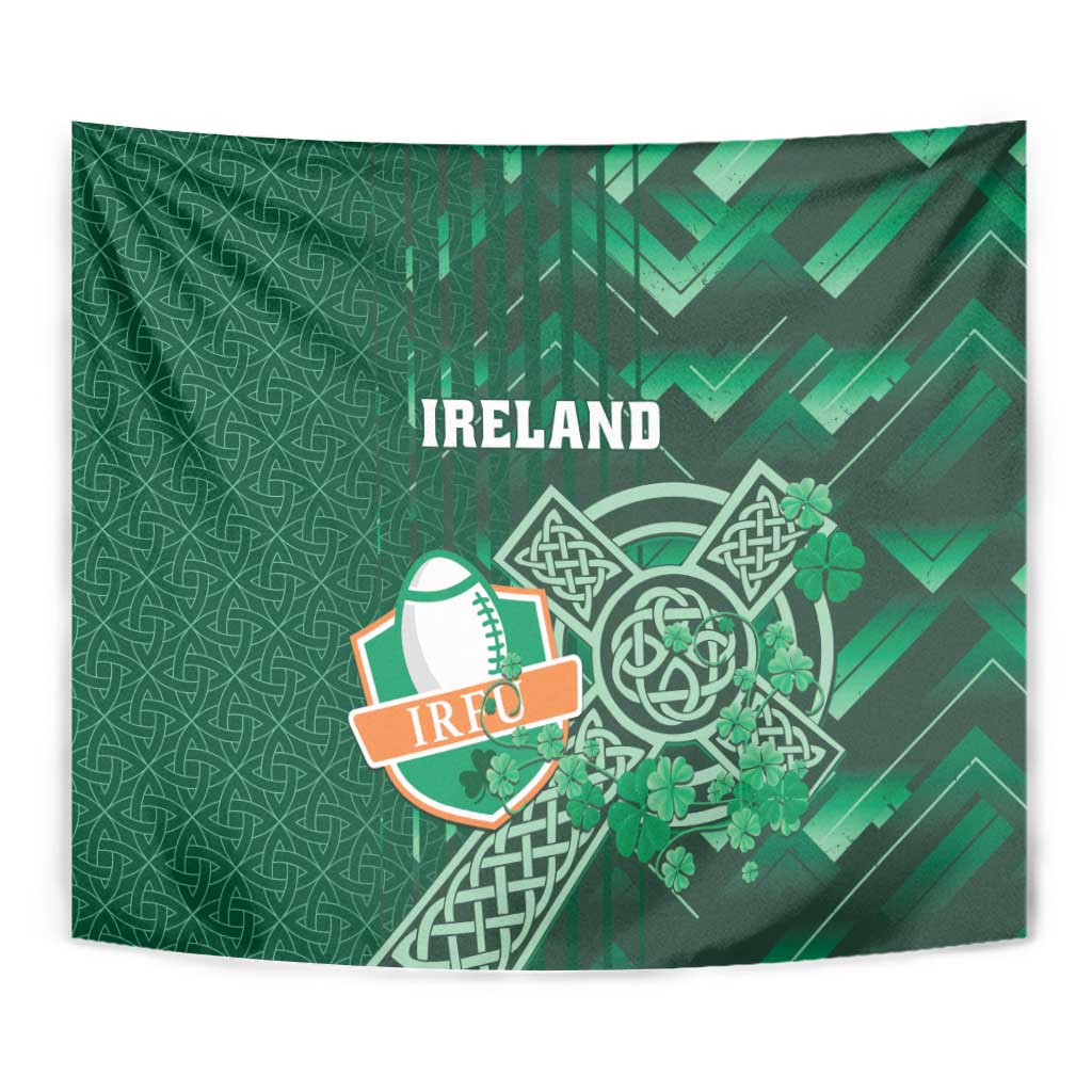 Ireland 2024 Rugby Tapestry Irish Shamrock Celtic Cross - Wonder Print Shop