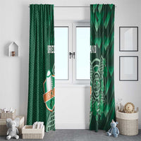 Ireland 2024 Rugby Window Curtain Irish Shamrock Celtic Cross - Wonder Print Shop