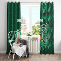 Ireland 2024 Rugby Window Curtain Irish Shamrock Celtic Cross - Wonder Print Shop
