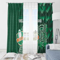 Ireland 2024 Rugby Window Curtain Irish Shamrock Celtic Cross - Wonder Print Shop