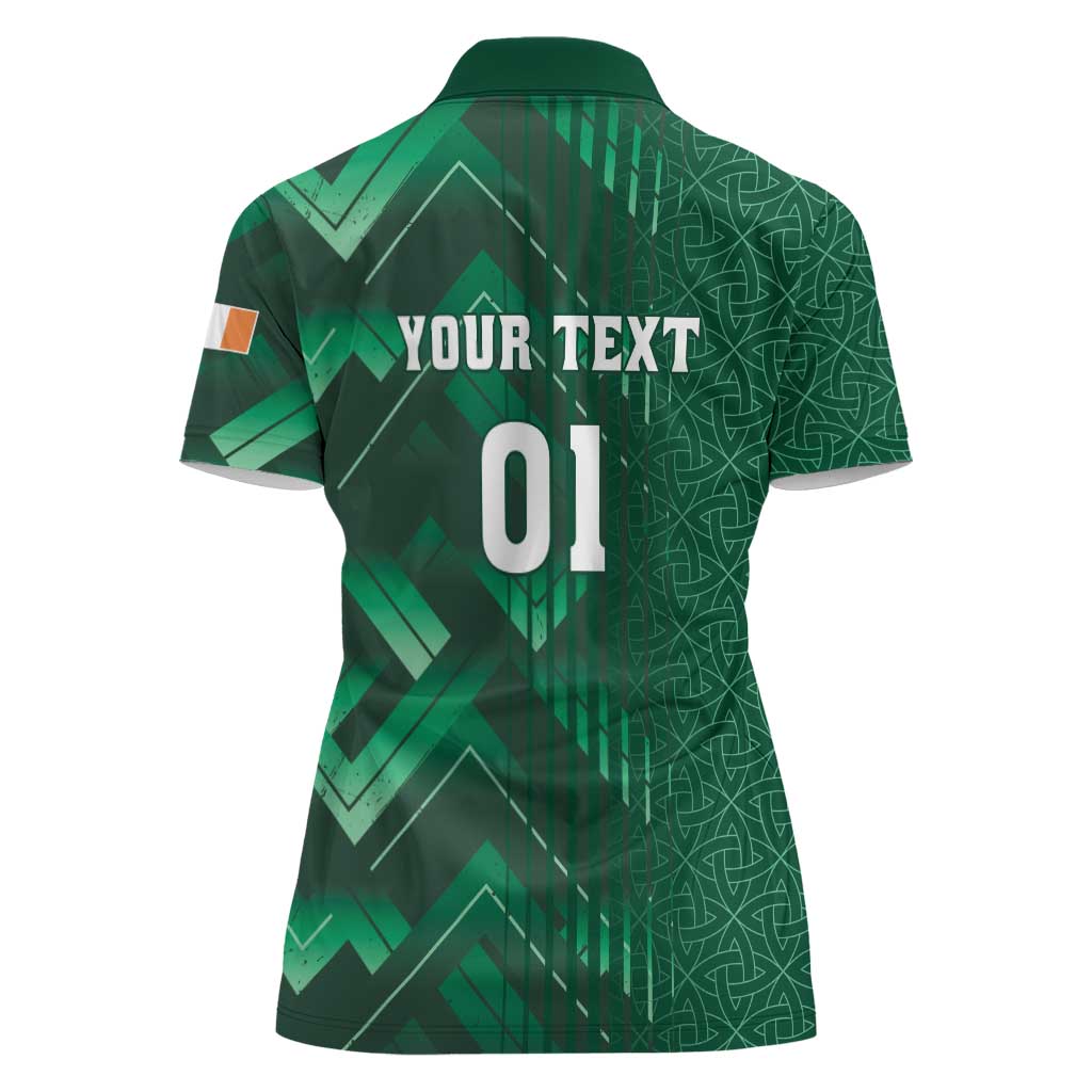 Ireland 2024 Rugby Women Polo Shirt Irish Shamrock Celtic Cross - Wonder Print Shop