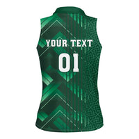 Ireland 2024 Rugby Women Sleeveless Polo Shirt Irish Shamrock Celtic Cross - Wonder Print Shop