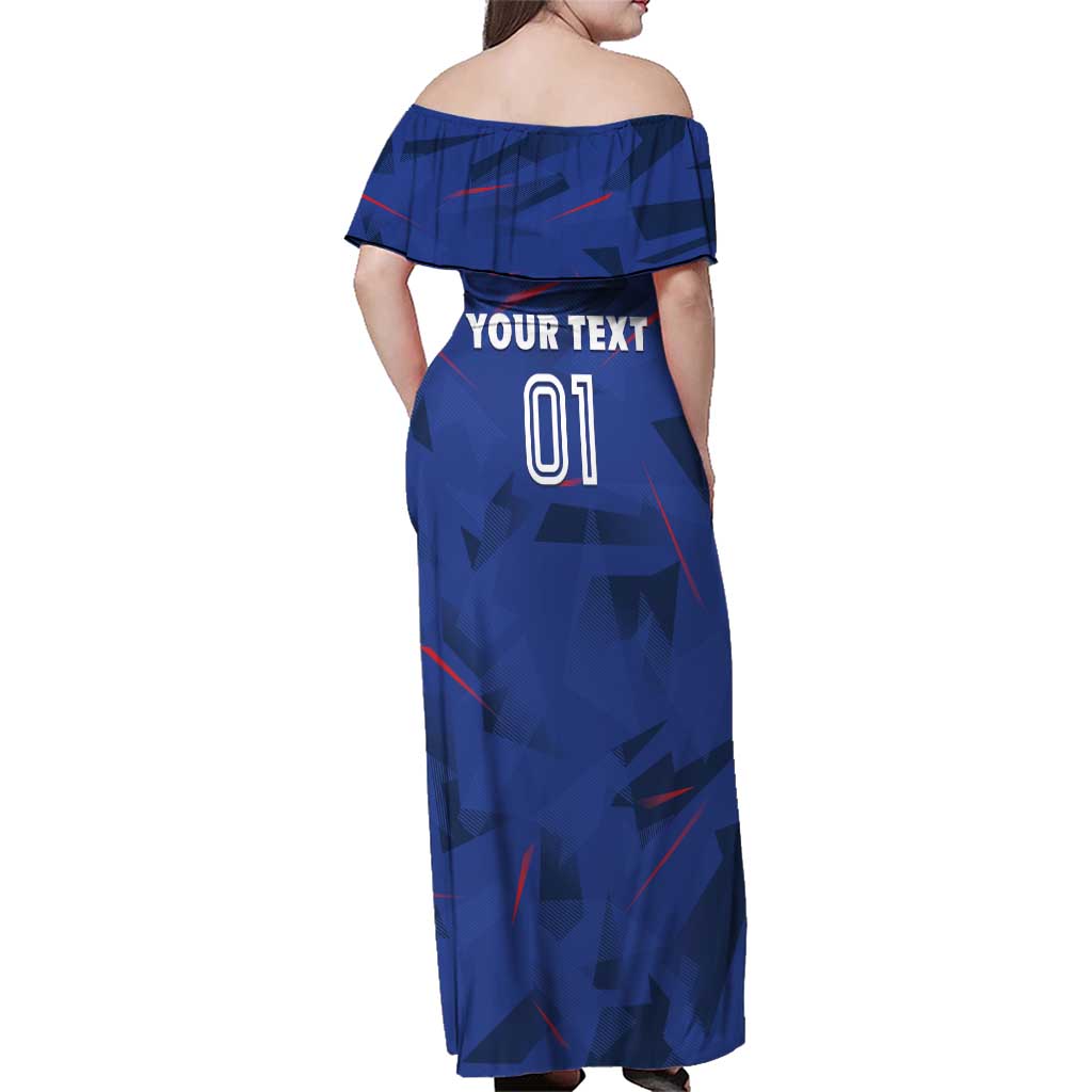 France 2024 Rugby Family Matching Off Shoulder Maxi Dress and Hawaiian Shirt Bravo Les Bleus - Wonder Print Shop
