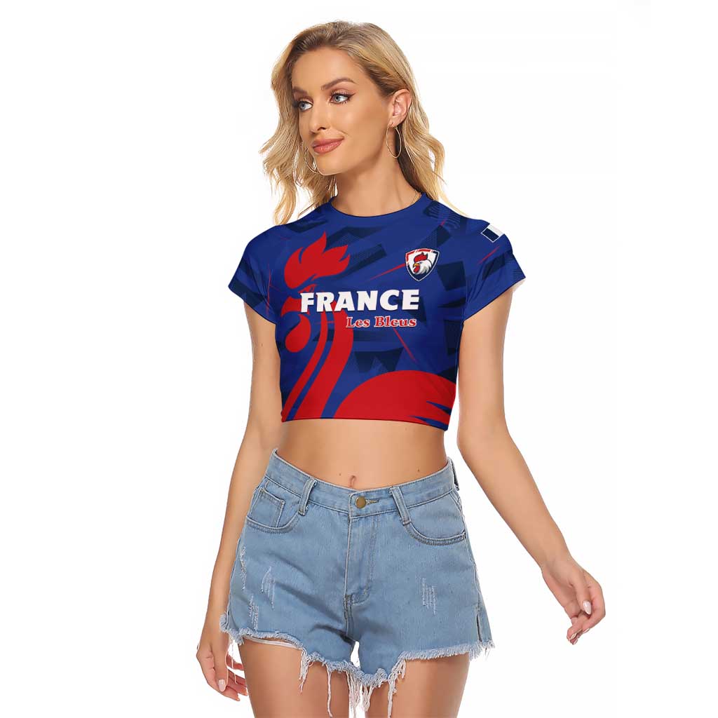 France 2024 Rugby Raglan Cropped T Shirt Bravo Les Bleus - Wonder Print Shop