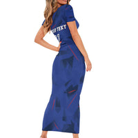France 2024 Rugby Short Sleeve Bodycon Dress Bravo Les Bleus - Wonder Print Shop