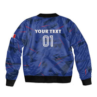France 2024 Rugby Sleeve Zip Bomber Jacket Bravo Les Bleus - Wonder Print Shop