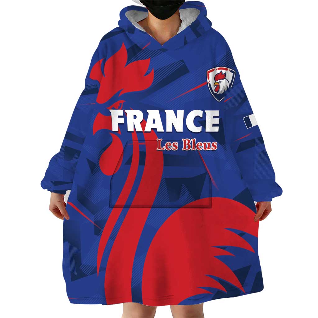 France 2024 Rugby Wearable Blanket Hoodie Bravo Les Bleus - Wonder Print Shop