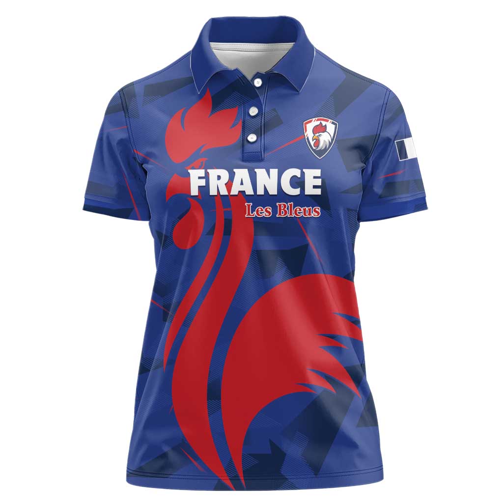 France 2024 Rugby Women Polo Shirt Bravo Les Bleus - Wonder Print Shop