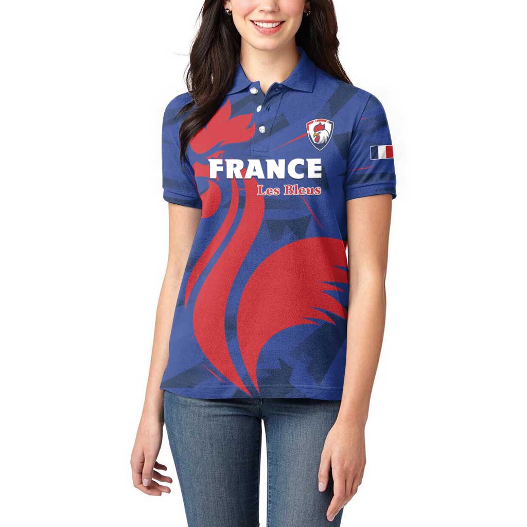 France 2024 Rugby Women Polo Shirt Bravo Les Bleus - Wonder Print Shop