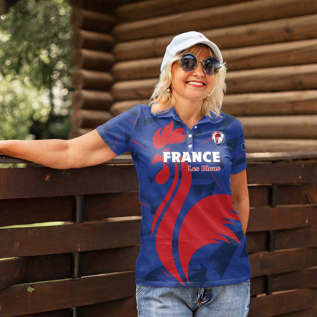 France 2024 Rugby Women Polo Shirt Bravo Les Bleus - Wonder Print Shop