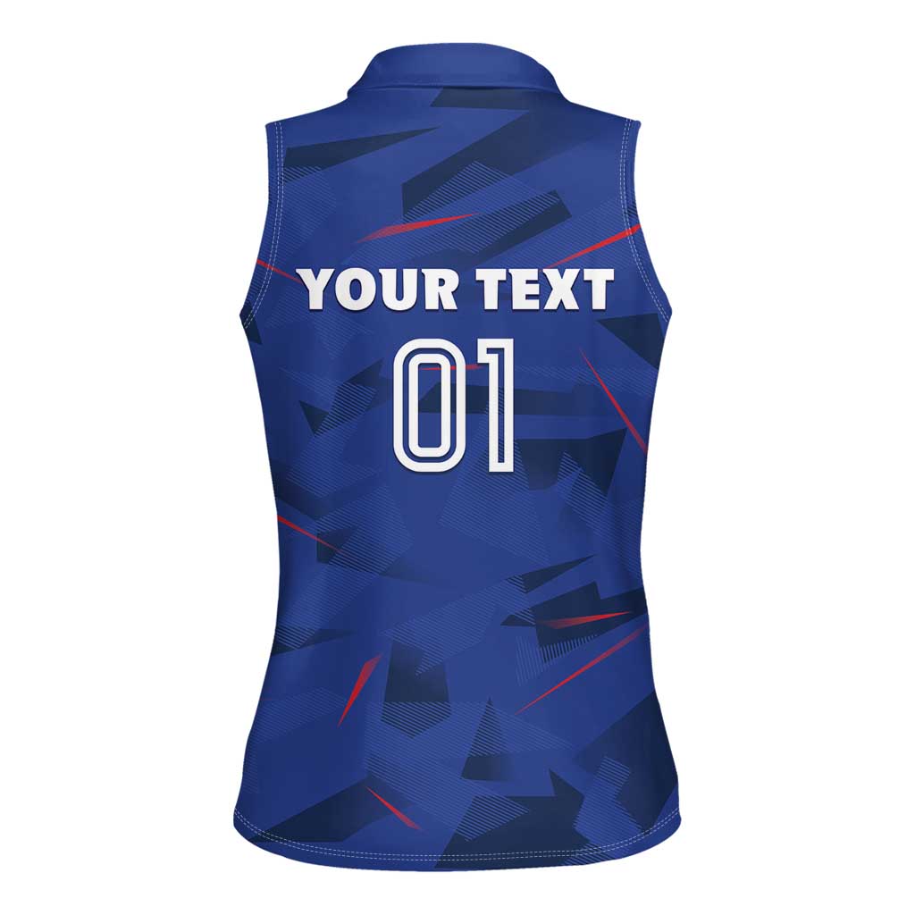 France 2024 Rugby Women Sleeveless Polo Shirt Bravo Les Bleus - Wonder Print Shop