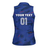 France 2024 Rugby Women Sleeveless Polo Shirt Bravo Les Bleus - Wonder Print Shop