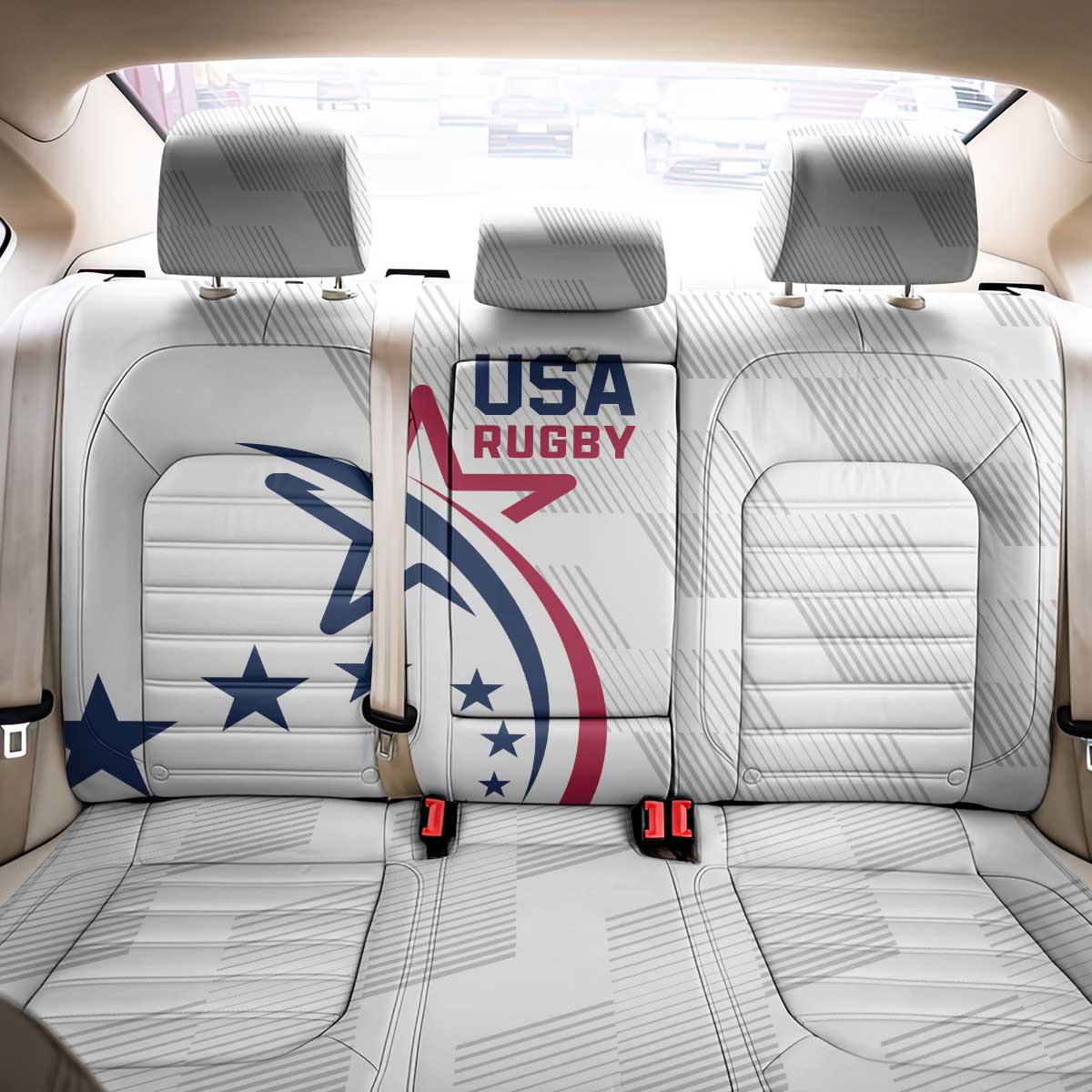 USA 2024 Rugby Back Car Seat Cover Soar Like an Eagle White Version - Wonder Print Shop