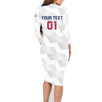 USA 2024 Rugby Family Matching Long Sleeve Bodycon Dress and Hawaiian Shirt Soar Like an Eagle White Version - Wonder Print Shop