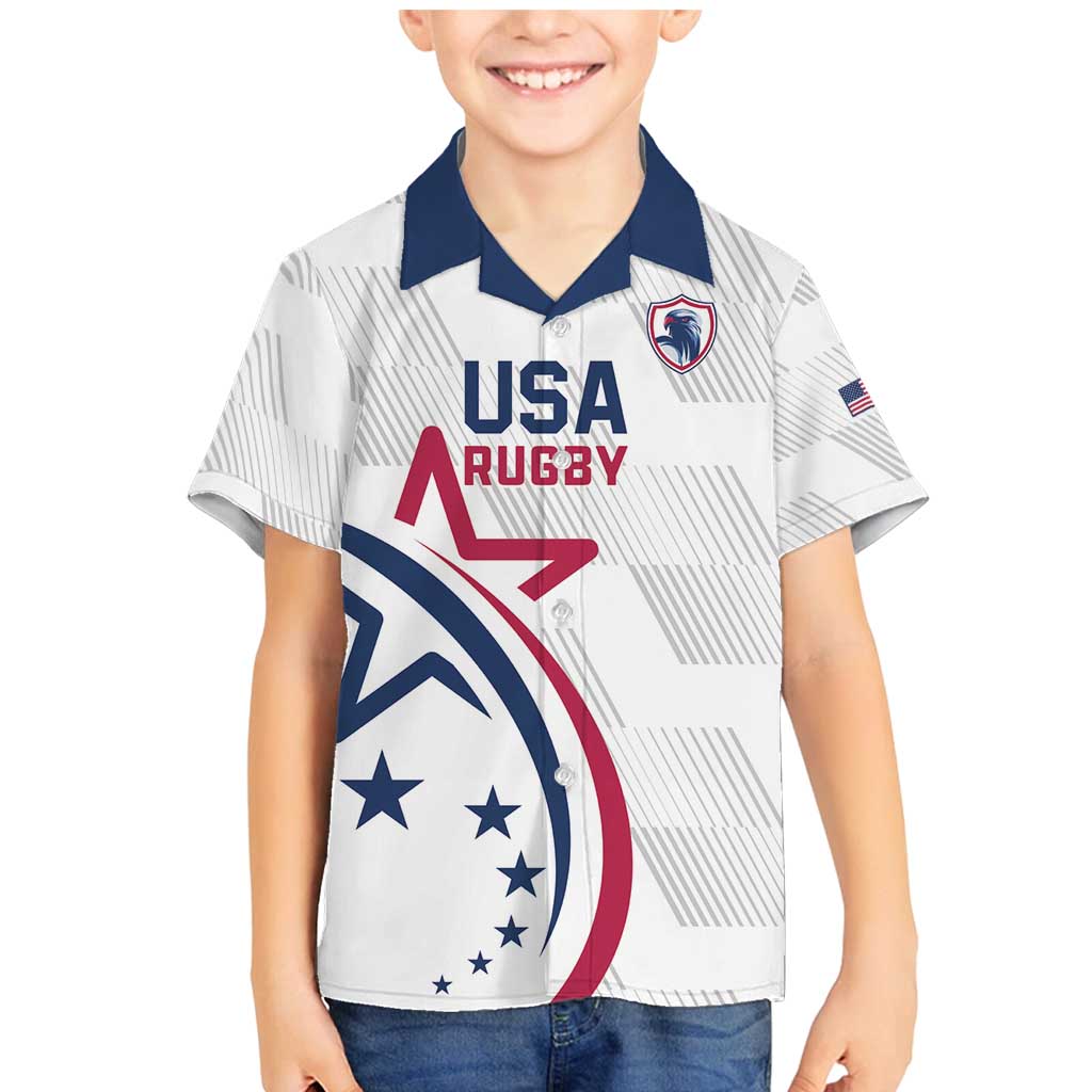 USA 2024 Rugby Family Matching Mermaid Dress and Hawaiian Shirt Soar Like an Eagle White Version - Wonder Print Shop
