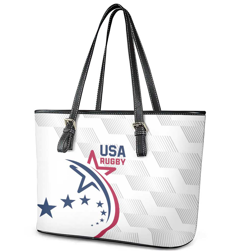 USA 2024 Rugby Leather Tote Bag Soar Like an Eagle White Version - Wonder Print Shop