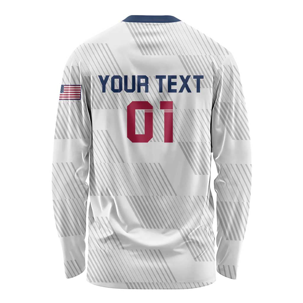 USA 2024 Rugby Long Sleeve Shirt Soar Like an Eagle White Version - Wonder Print Shop