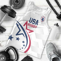 USA 2024 Rugby Men Tank Top Soar Like an Eagle White Version - Wonder Print Shop