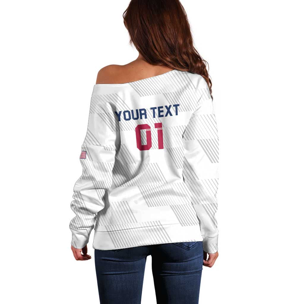 USA 2024 Rugby Off Shoulder Sweater Soar Like an Eagle White Version - Wonder Print Shop