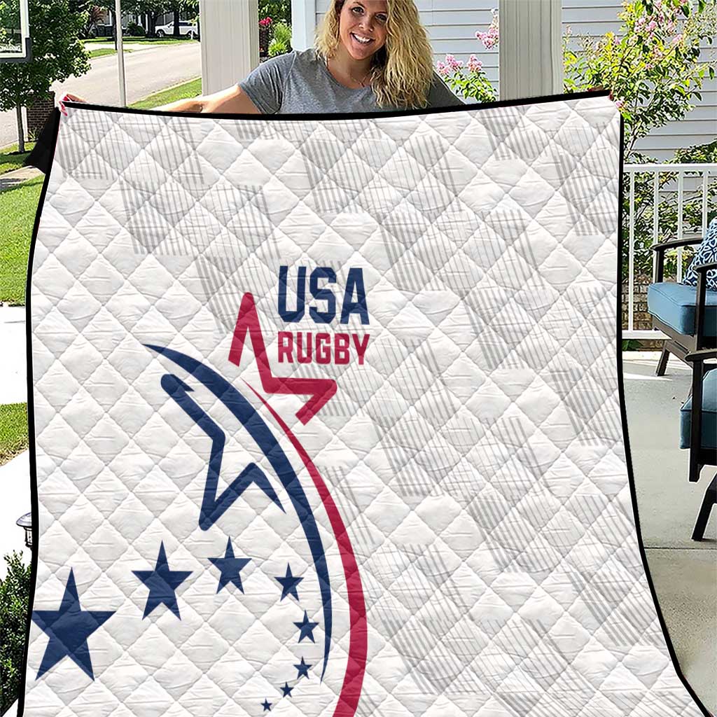 USA 2024 Rugby Quilt Soar Like an Eagle White Version - Wonder Print Shop