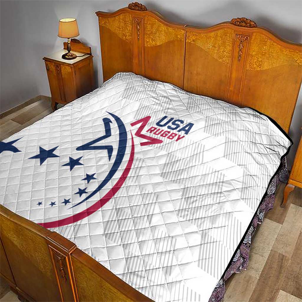 USA 2024 Rugby Quilt Soar Like an Eagle White Version - Wonder Print Shop