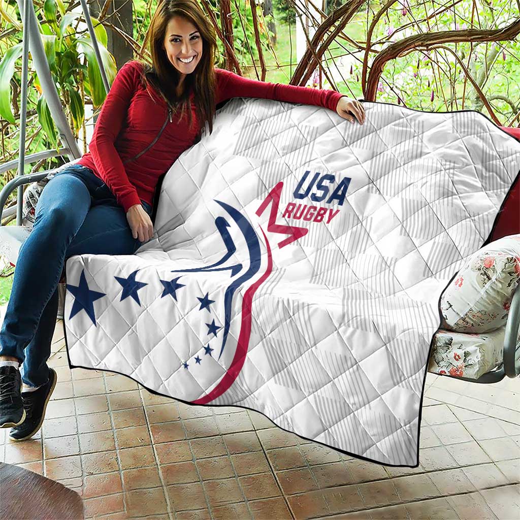 USA 2024 Rugby Quilt Soar Like an Eagle White Version - Wonder Print Shop
