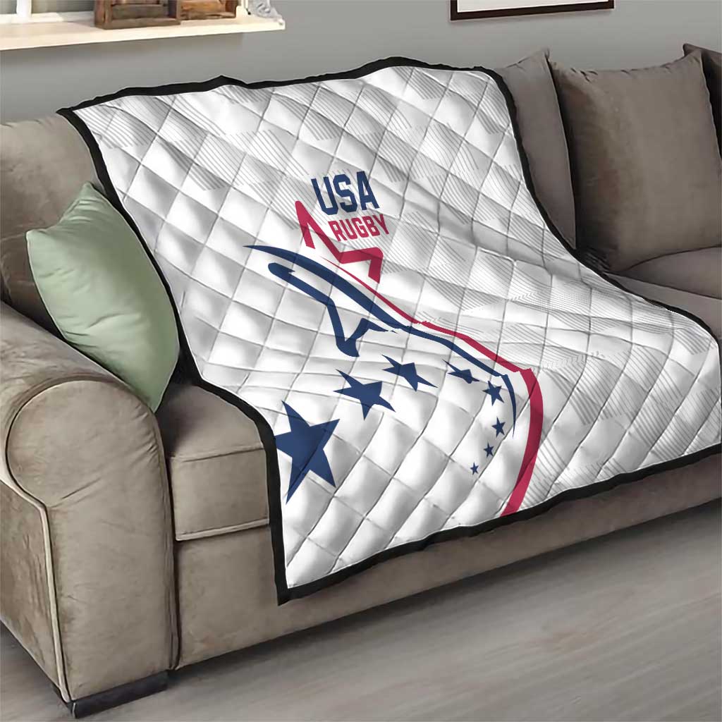 USA 2024 Rugby Quilt Soar Like an Eagle White Version - Wonder Print Shop