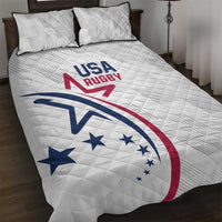 USA 2024 Rugby Quilt Bed Set Soar Like an Eagle White Version - Wonder Print Shop