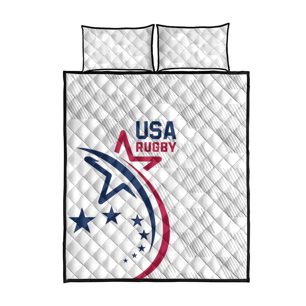 USA 2024 Rugby Quilt Bed Set Soar Like an Eagle White Version - Wonder Print Shop
