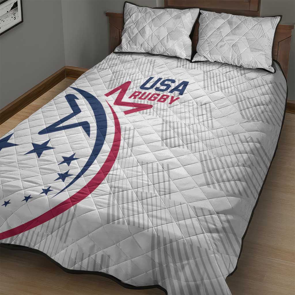 USA 2024 Rugby Quilt Bed Set Soar Like an Eagle White Version - Wonder Print Shop