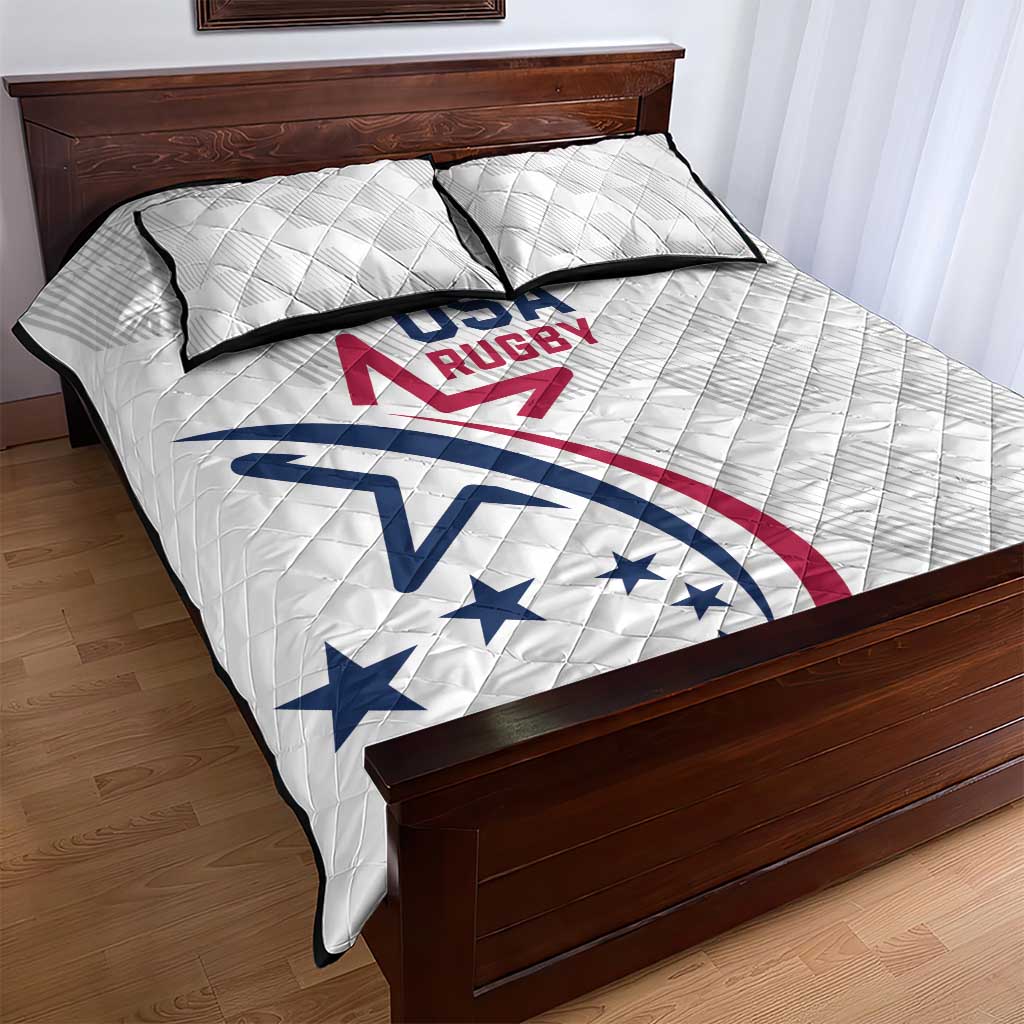 USA 2024 Rugby Quilt Bed Set Soar Like an Eagle White Version - Wonder Print Shop