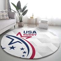 USA 2024 Rugby Round Carpet Soar Like an Eagle White Version