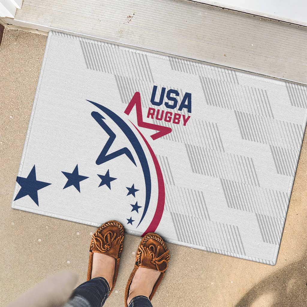 USA 2024 Rugby Rubber Doormat Soar Like an Eagle White Version - Wonder Print Shop