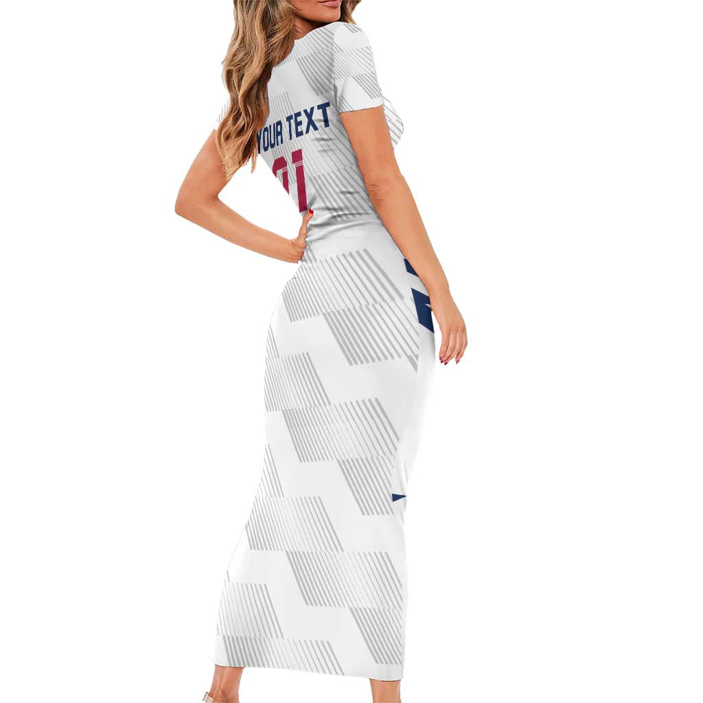 USA 2024 Rugby Short Sleeve Bodycon Dress Soar Like an Eagle White Version - Wonder Print Shop