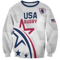 USA 2024 Rugby Sweatshirt Soar Like an Eagle White Version - Wonder Print Shop