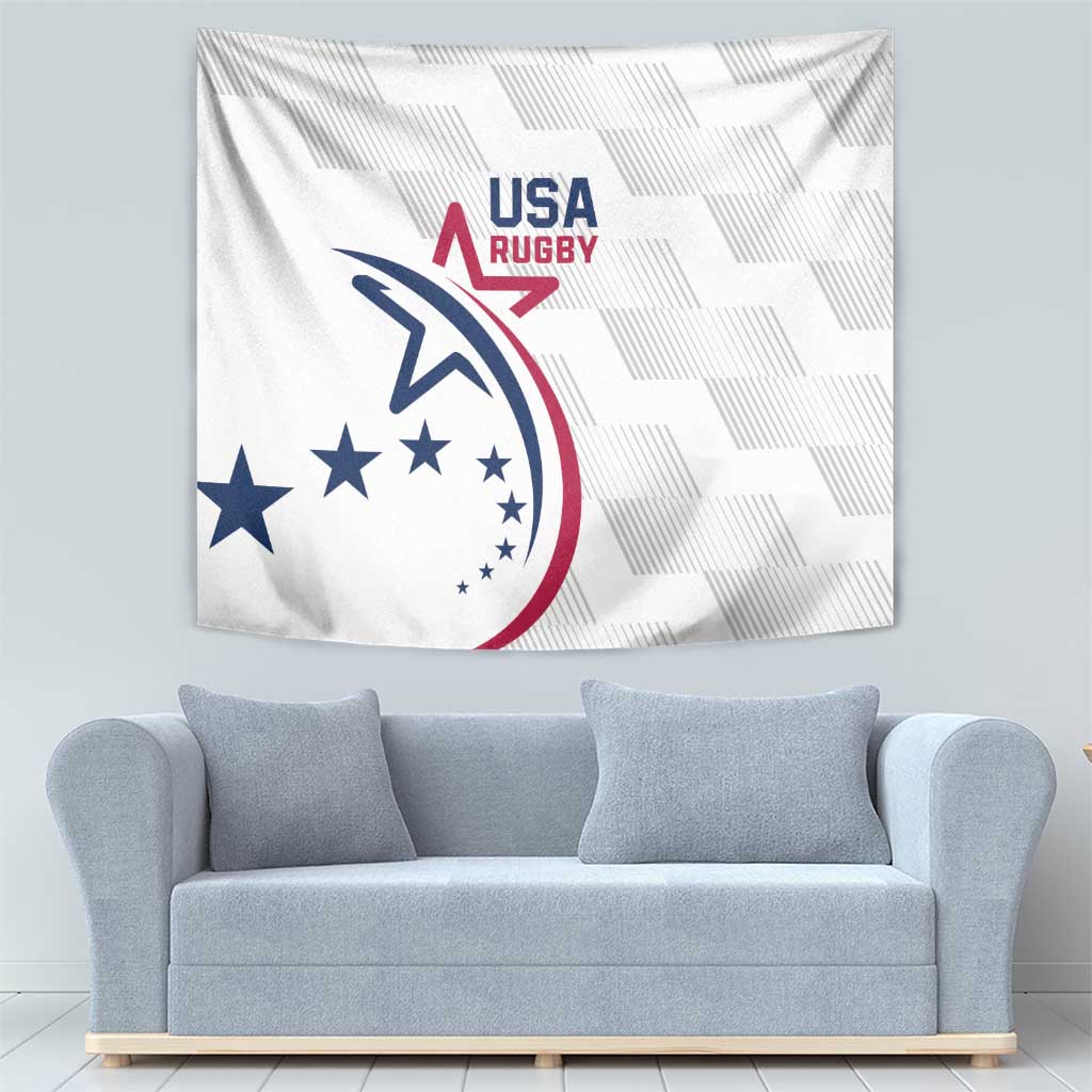 USA 2024 Rugby Tapestry Soar Like an Eagle White Version - Wonder Print Shop