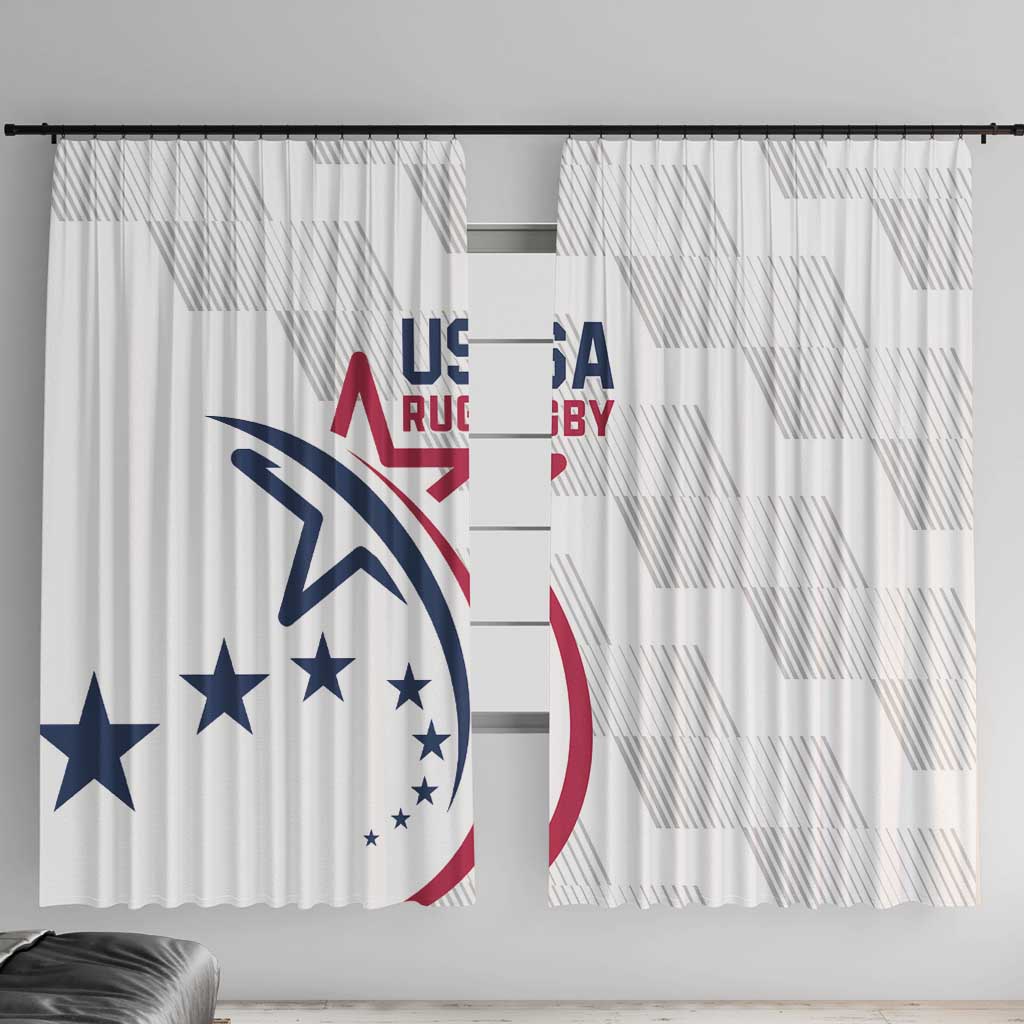 USA 2024 Rugby Window Curtain Soar Like an Eagle White Version - Wonder Print Shop