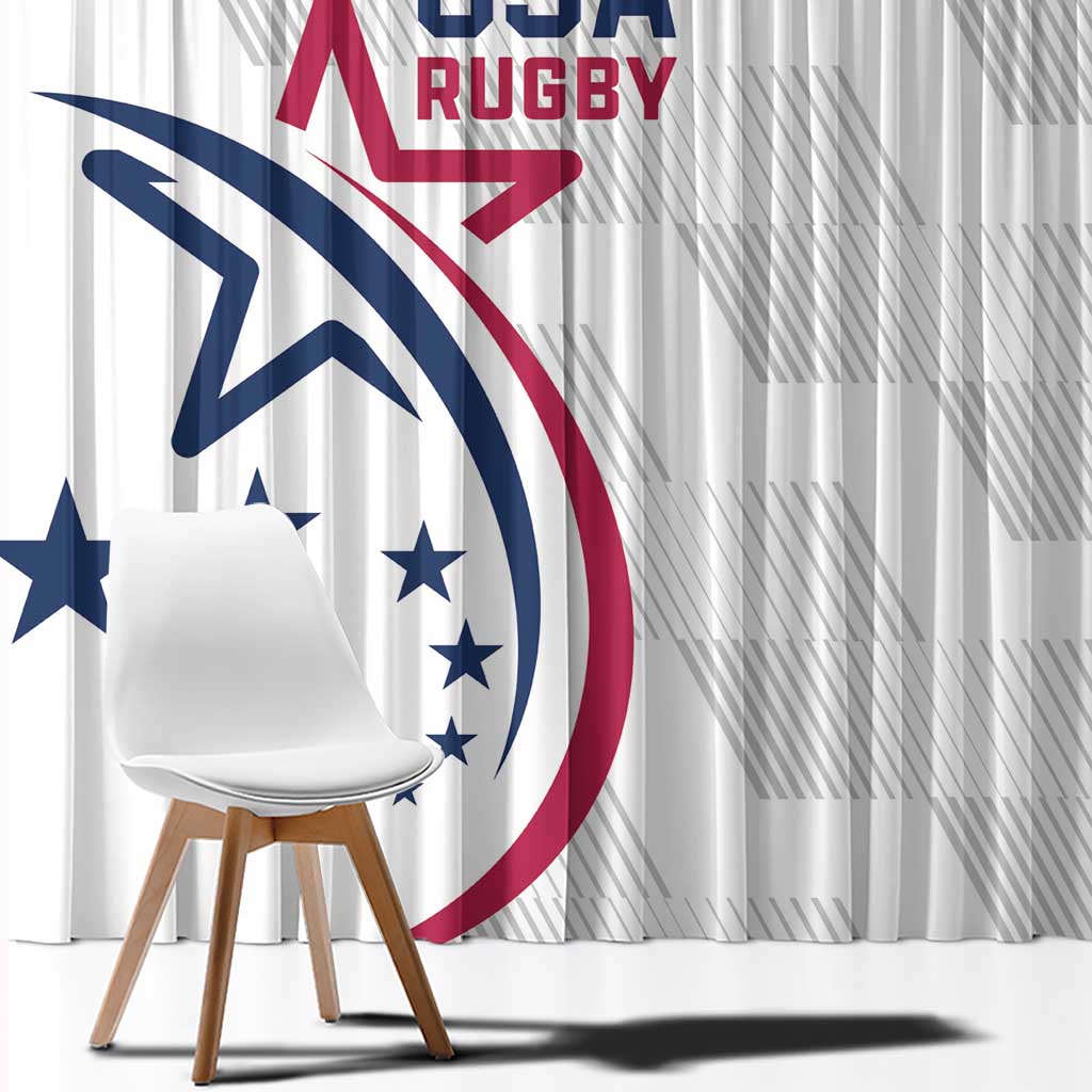 USA 2024 Rugby Window Curtain Soar Like an Eagle White Version - Wonder Print Shop