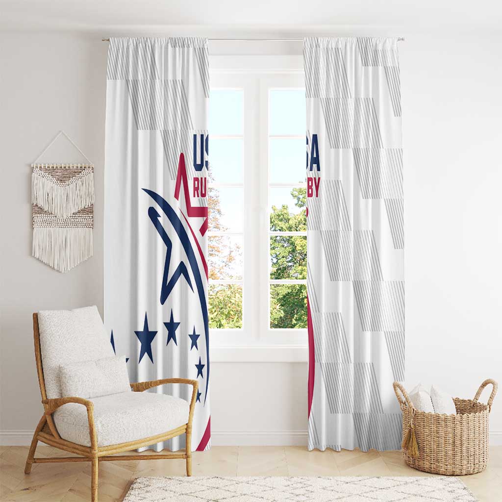 USA 2024 Rugby Window Curtain Soar Like an Eagle White Version - Wonder Print Shop