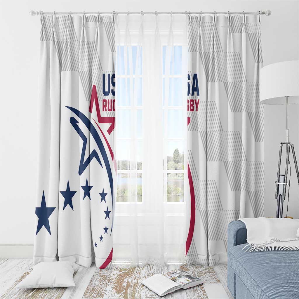 USA 2024 Rugby Window Curtain Soar Like an Eagle White Version - Wonder Print Shop